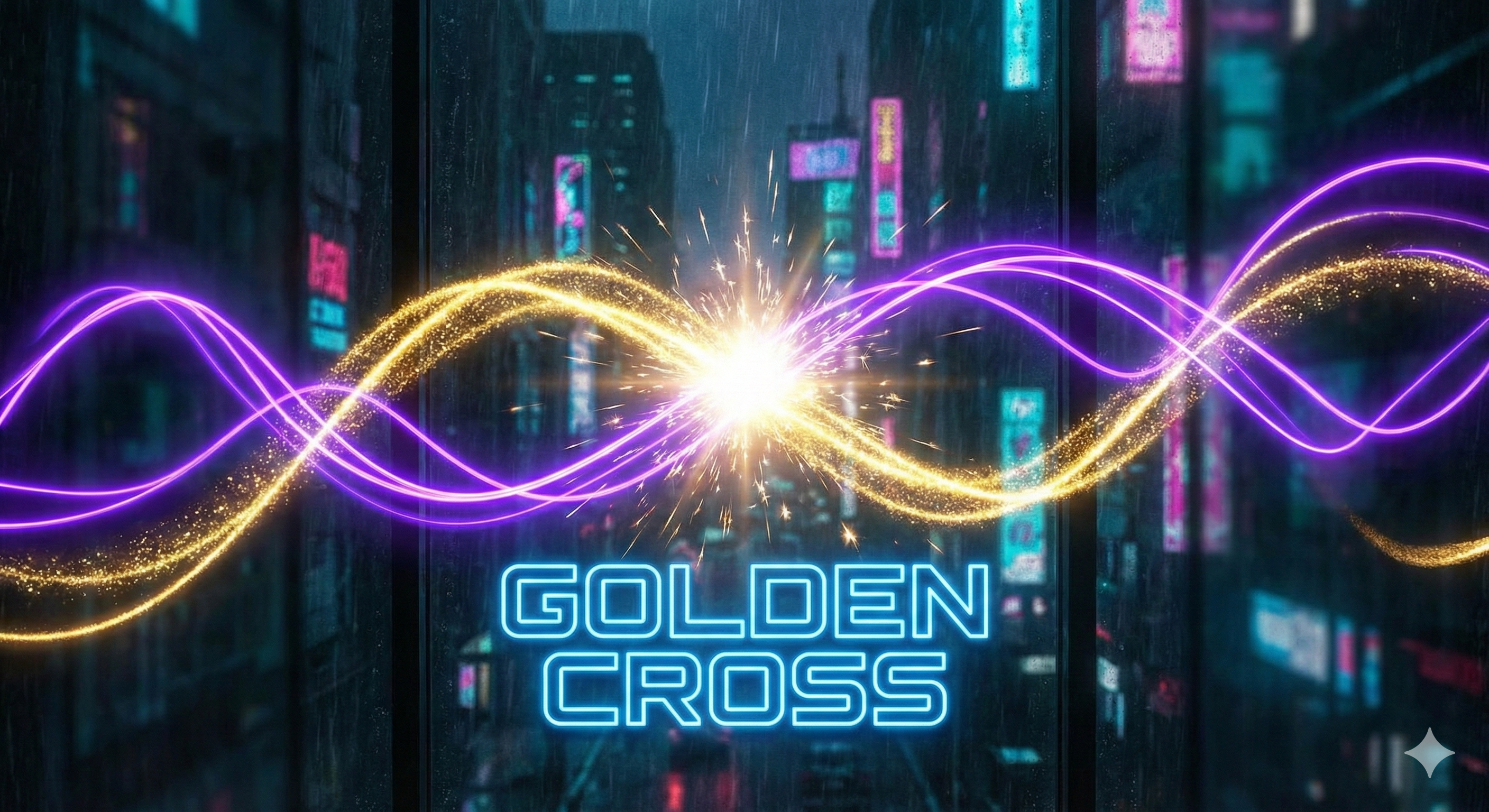 Graphique montrant l'EMA 50 croisant au-dessus de l'EMA 200 (Golden Cross) et le rallye qui suit.