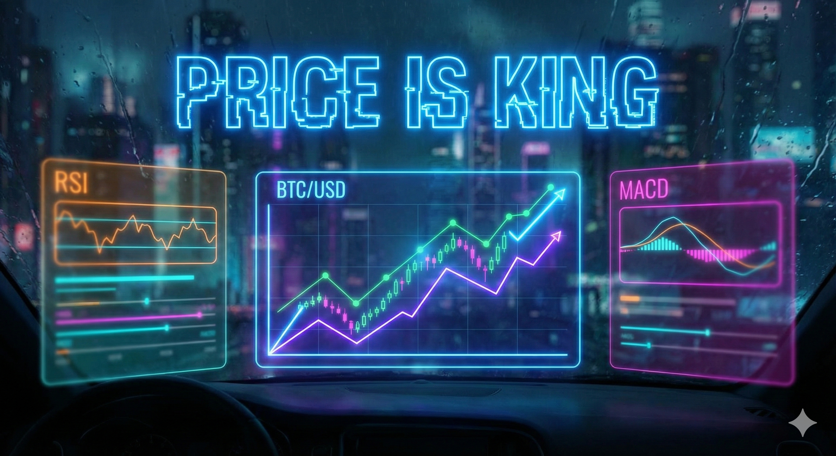 Comparaison montrant le Prix tournant en premier, et l'Indicateur tournant plus tard (Retard).
