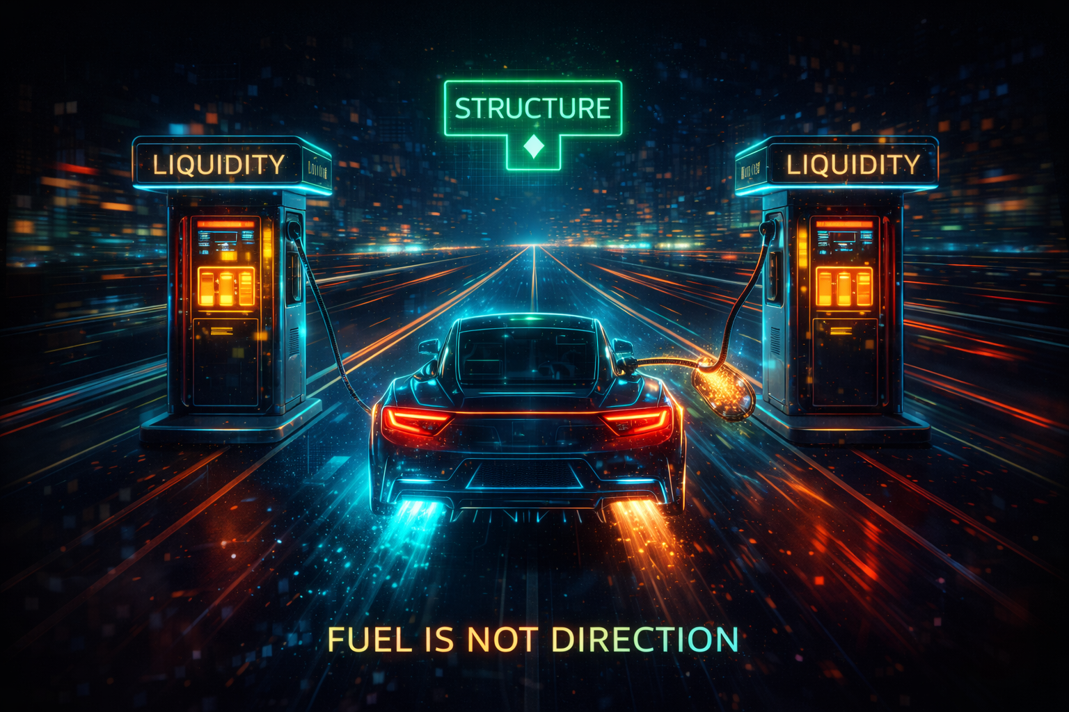 Illustration montrant le prix attrapant la liquidité et continuant la tendance au lieu de se retourner.