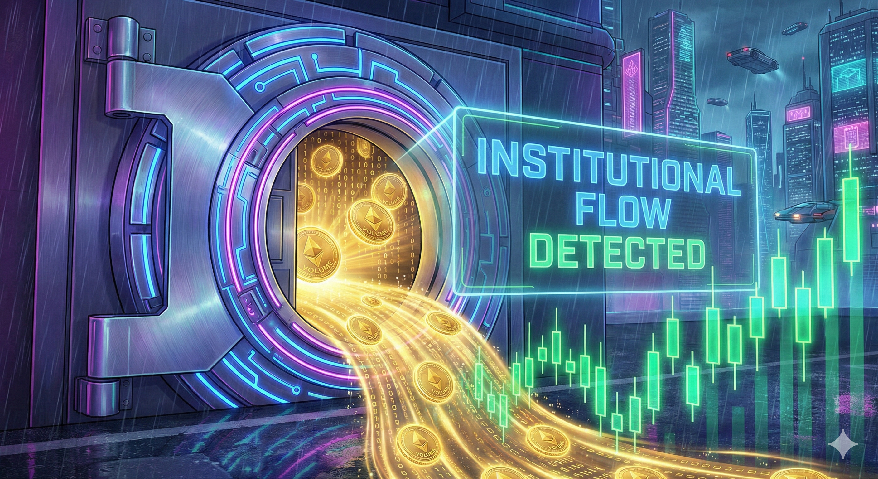 Graphique montrant le Prix faisant un Haut Plus Haut alors que le MFI fait un Haut Plus Bas (Divergence de Volume), signalant un crash.